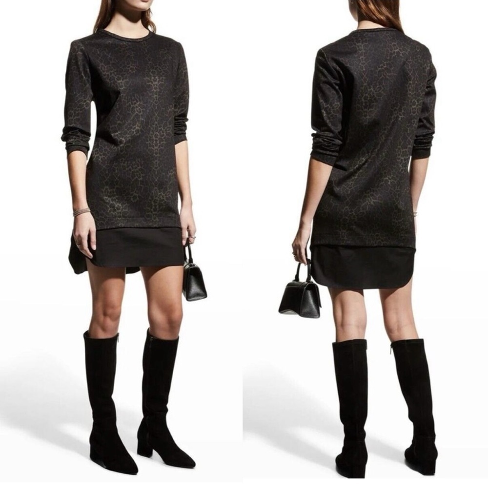 Finley Madison Animal-Print Ponte Dress in Brownblack